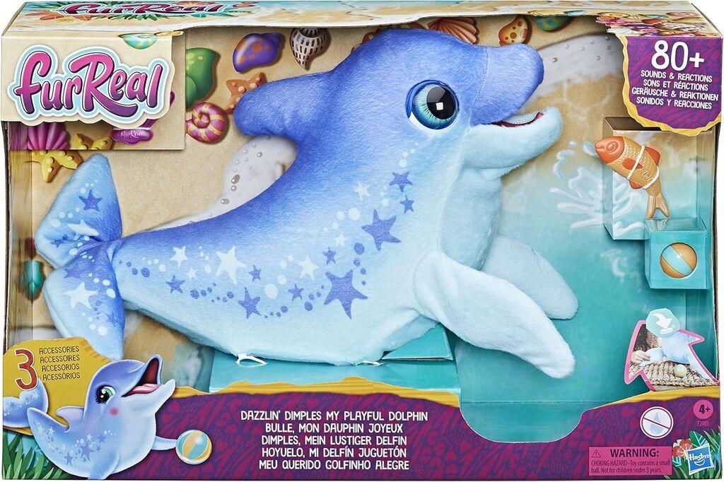 FurReal Интерактивен Делфин Dazzlin' Dimples 35 cm со 80+ Звуци и Реакции