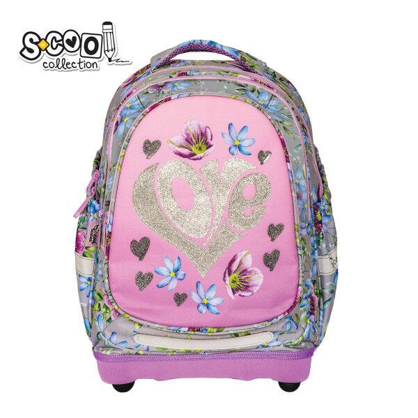 Анатомски Ранец Со Цврсто Дно Љубов – Анатомски, Со EVA Дно, Со 2 Прегради, Со Рефлектирачки Ленти, Розов