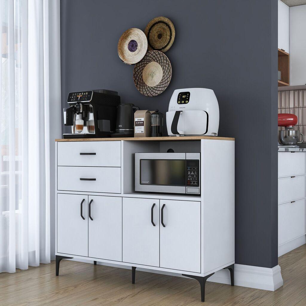 Кујнска полица Hanah Home JE206-3898, 120x98,6x45 см, бела