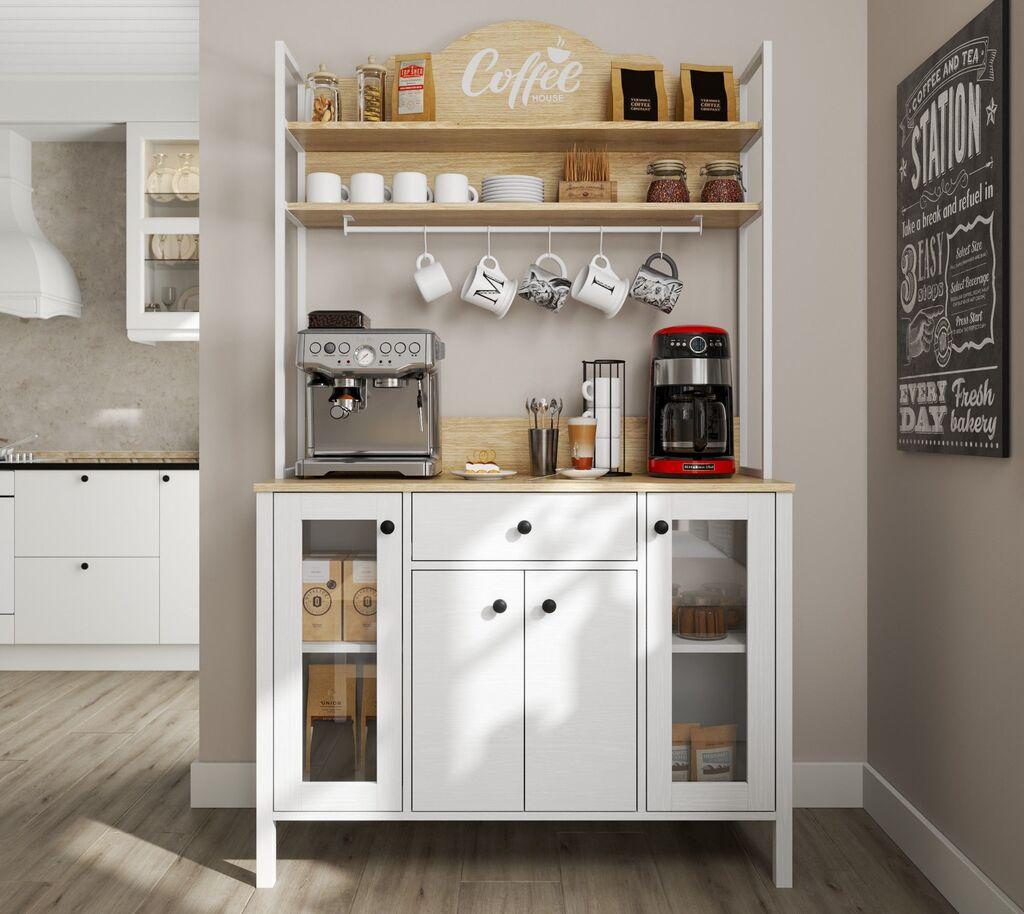 Полица за кафе Hanah Home FRN-20075-1, 120x210x50 см, бела