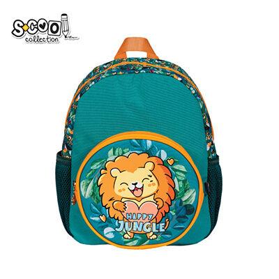 Предучилиштен Ранец Џунгла – Појачан Грб, Прилагодливи Ремени, ПВЦ Заштита, Со 3 Џебови, Зелен