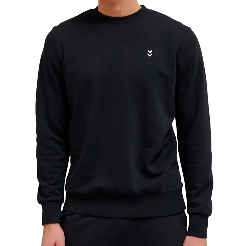 Машка дуксерка Hummel Hmlpulse со кружен јака, црна