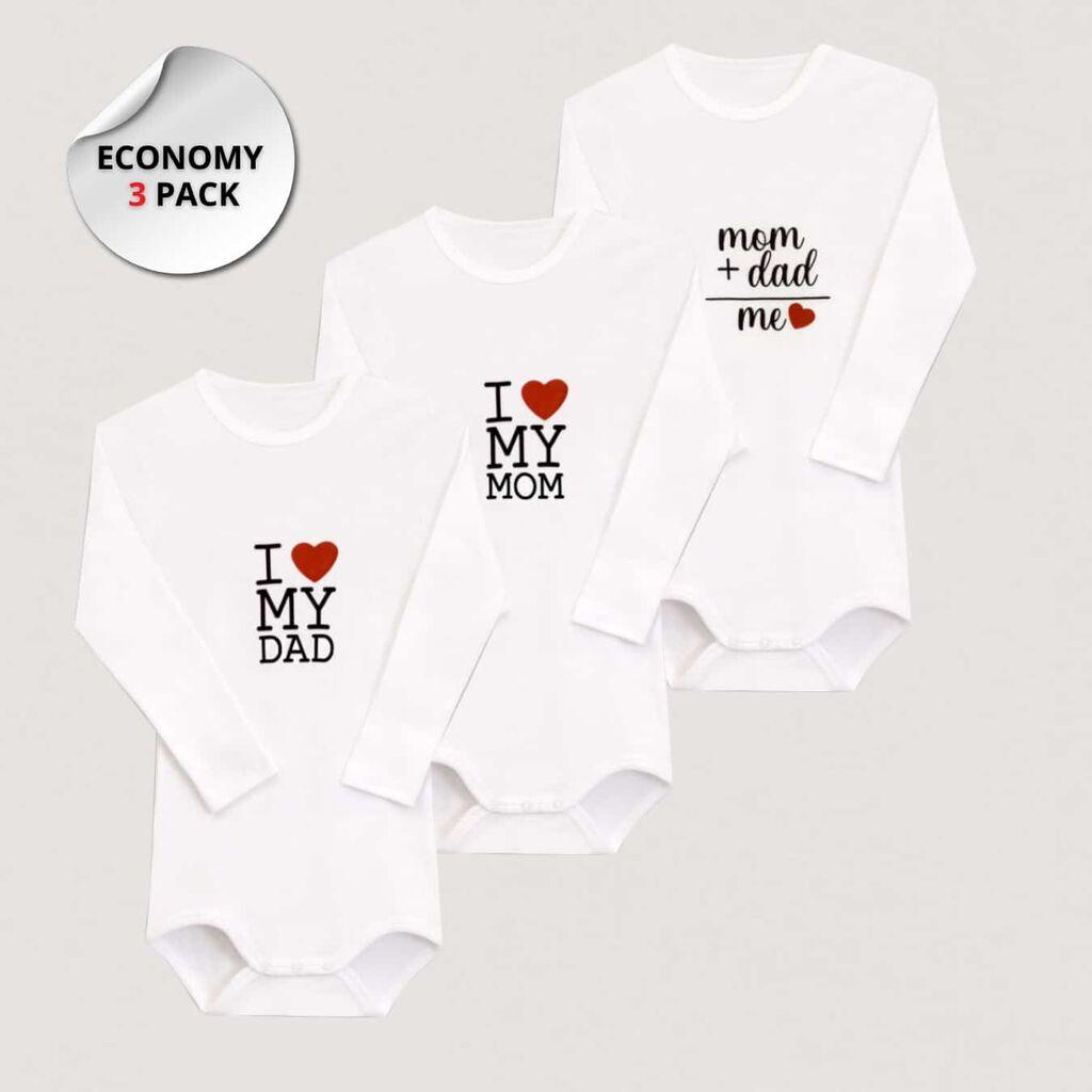 Tritex Бебешко Боди Love x 3 пар. - 9351/001 - 62