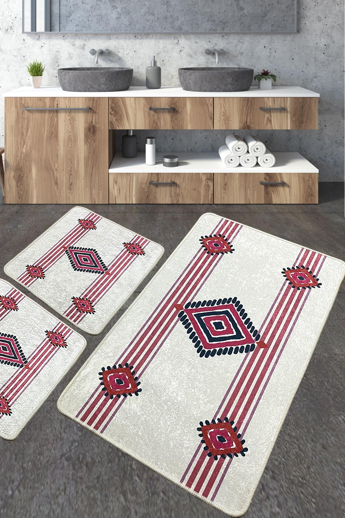 L'essentiel Maison Сет од 3 килими за бања Шарени