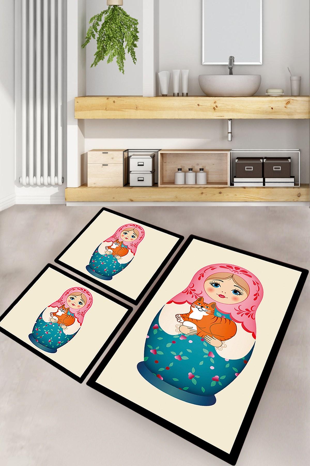 L'essentiel Maison Сет од 3 килими за бања Шарени