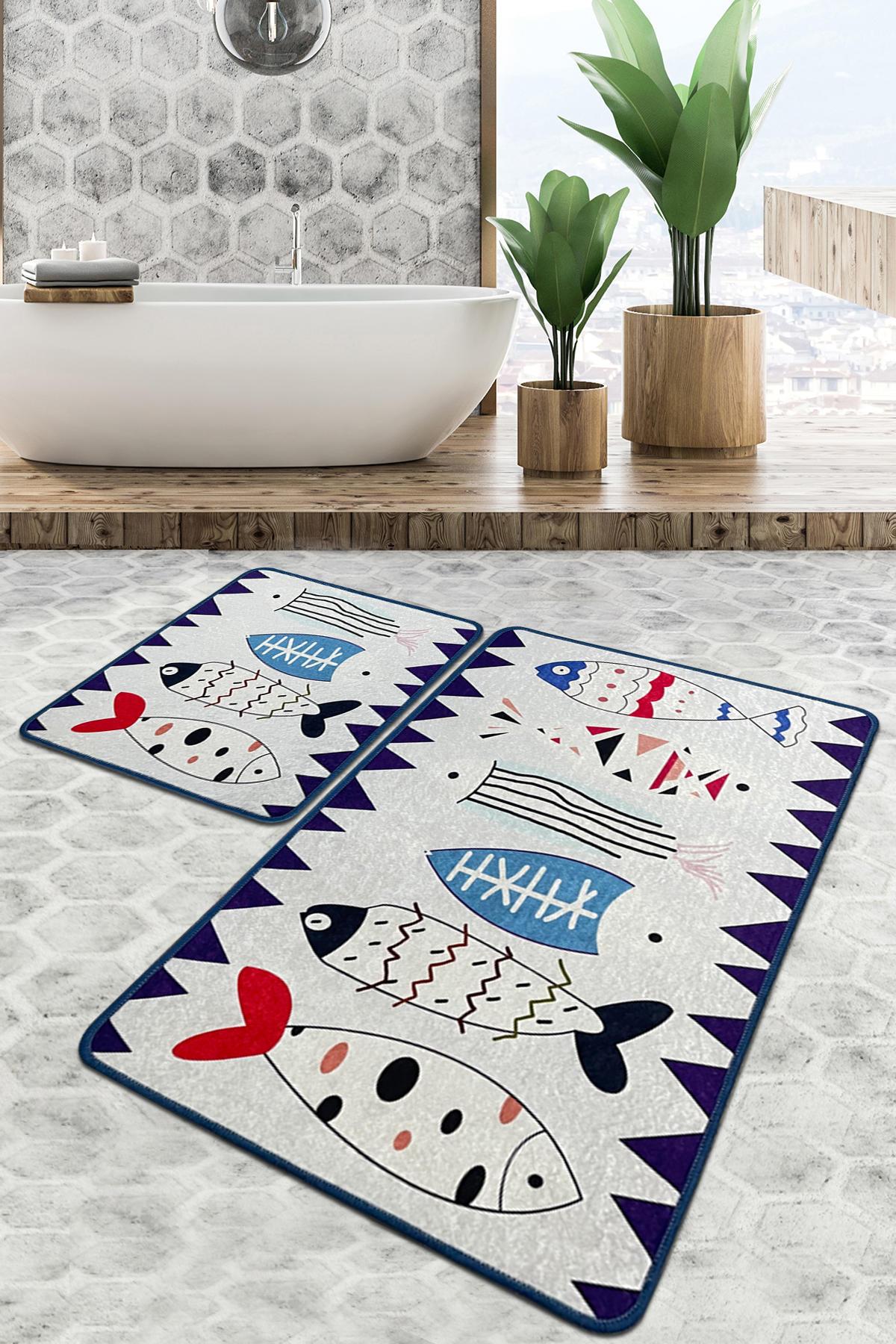 L'essentiel Maison Сет од 2 килими за бања Шарени