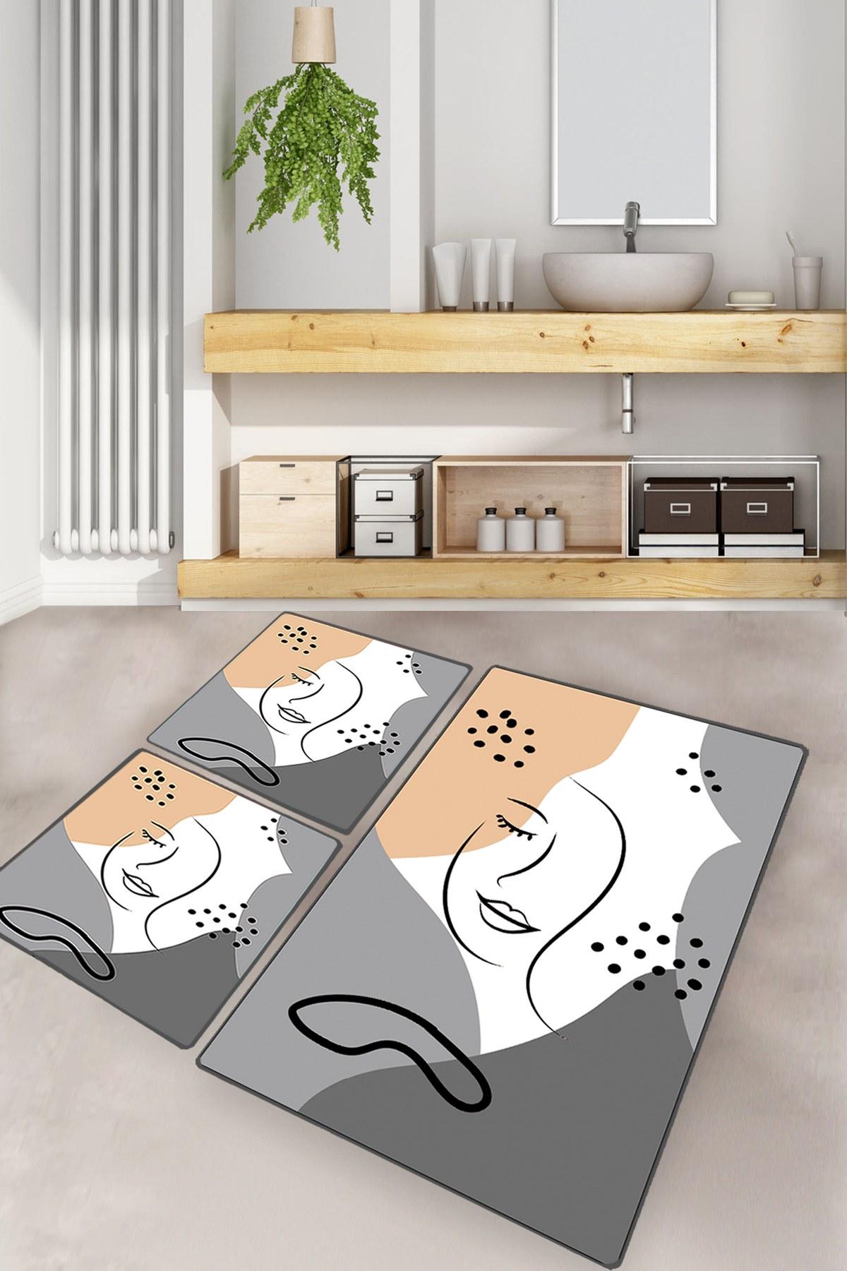 L'essentiel Maison Сет од 3 килими за бања Шарени