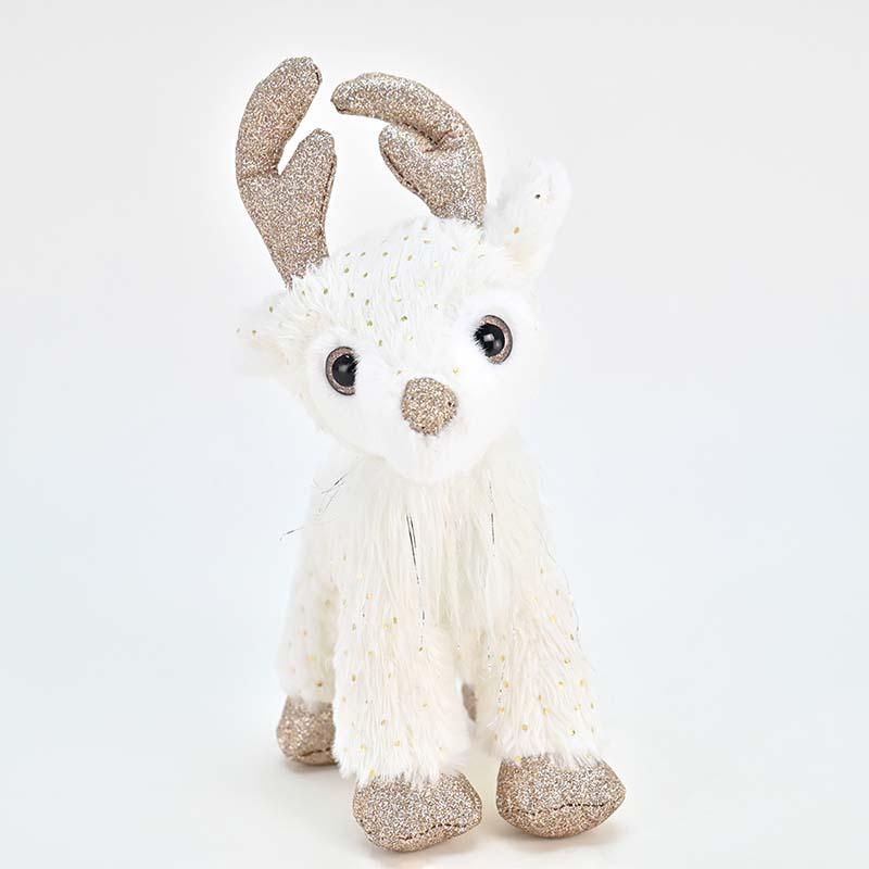 AMEK Новогодишен елен со рогови бел 22цм