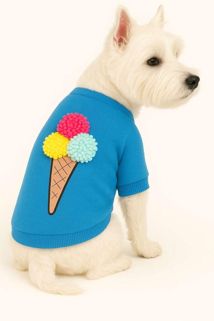 Костум за кучиња „Шепи и мустаќи" - сина боја за мраз, сина