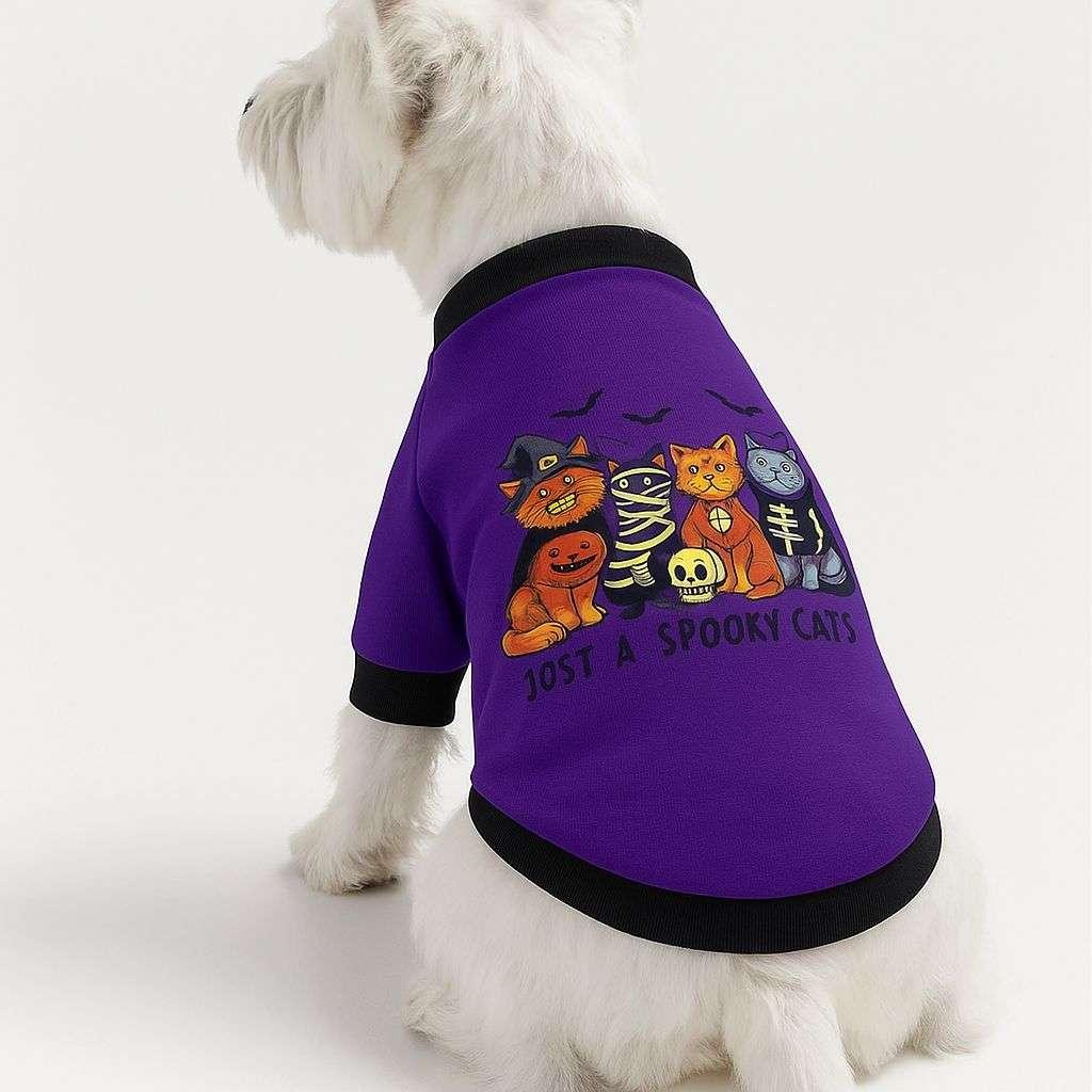 Костум за кучиња „Шепи и мустаќи" од типот Purplespookycat, виолетов