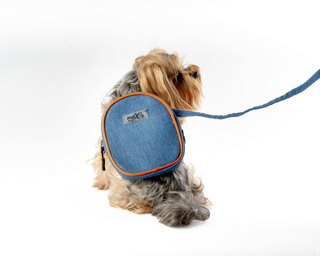 Ранец и поводник за кучиња Paws & Whiskers, сина