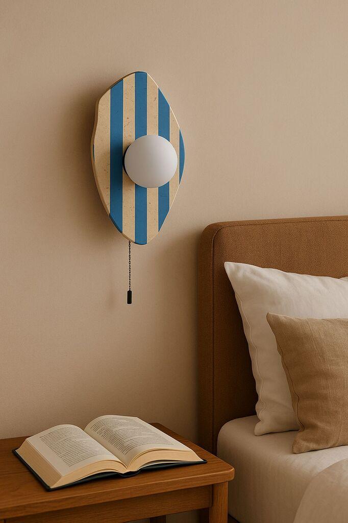 Странична dzидна ламба Opviq, беж-сина