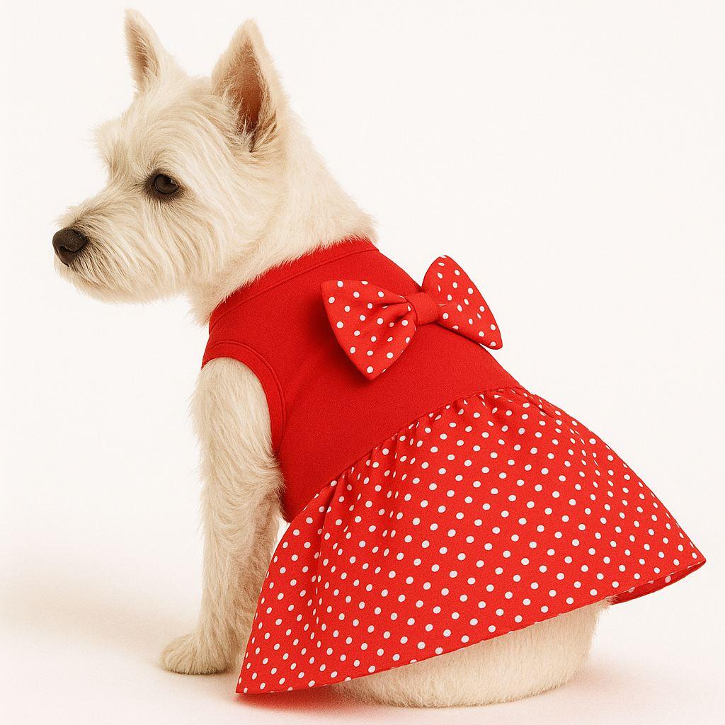 Костим за кучиња „Шепи и мустаќи", црвен