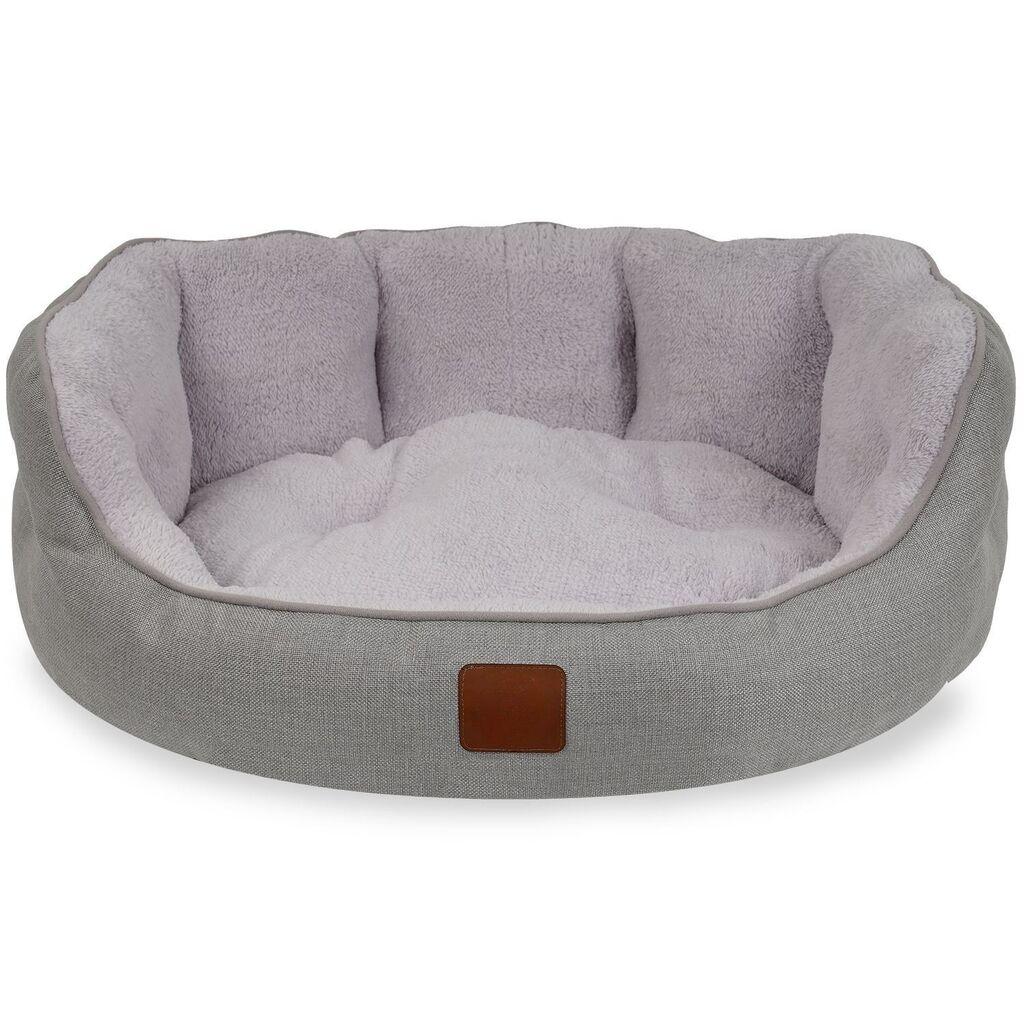 Кревет за миленичиња „Шепи и мустаќи" Коко, 45 × 50 × 10 см, сив