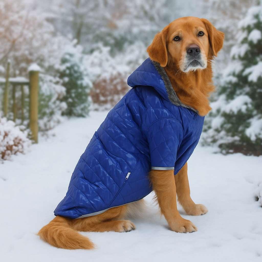 Костум за шепи и мустаќи за кучиња со сина коса, сина