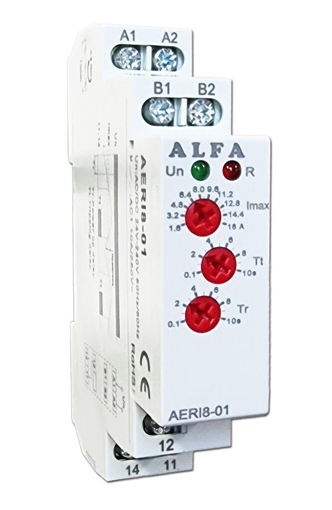 Alfa Electric AC струјно реле 1.6–16A, напојување 24–240V AC/DC AERI8-01/16