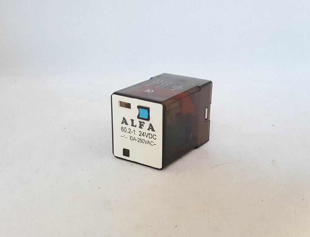 Alfa Electric Реле + подножје 24V DC 2×10A 8 пина кружно ALFA 60.2-1