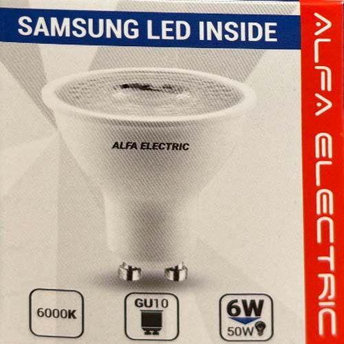 Alfa Electric ЛЕД сијалица GU10 MR16 6W 6000K со леќа 60° Samsung