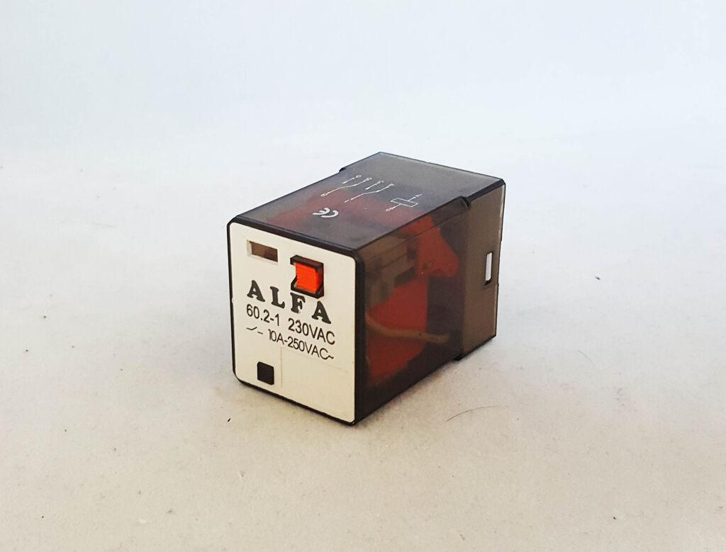 Alfa Electric Реле + подножје 230V AC 2×10A 8 пина кружно ALFA 60.2-1