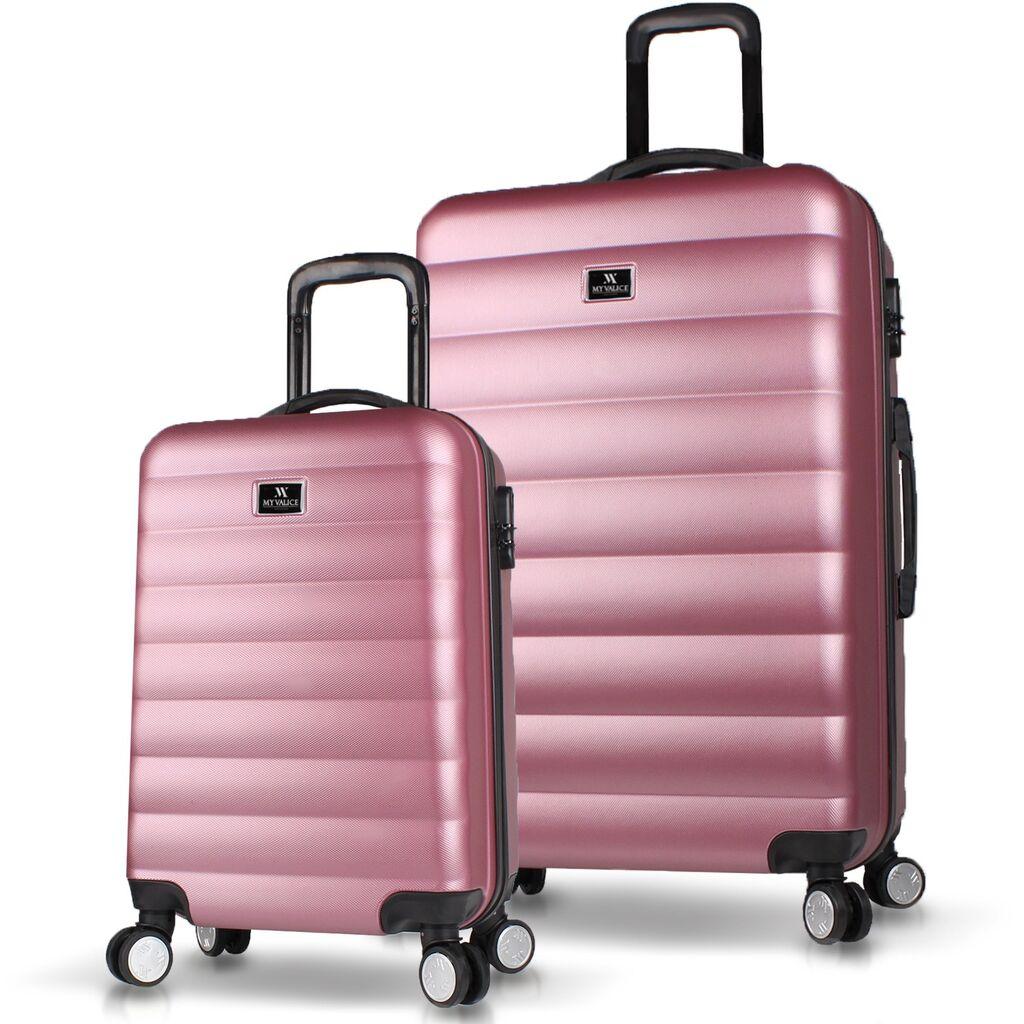 Комплет куфери MyValice 6568, 2 дела, розово злато