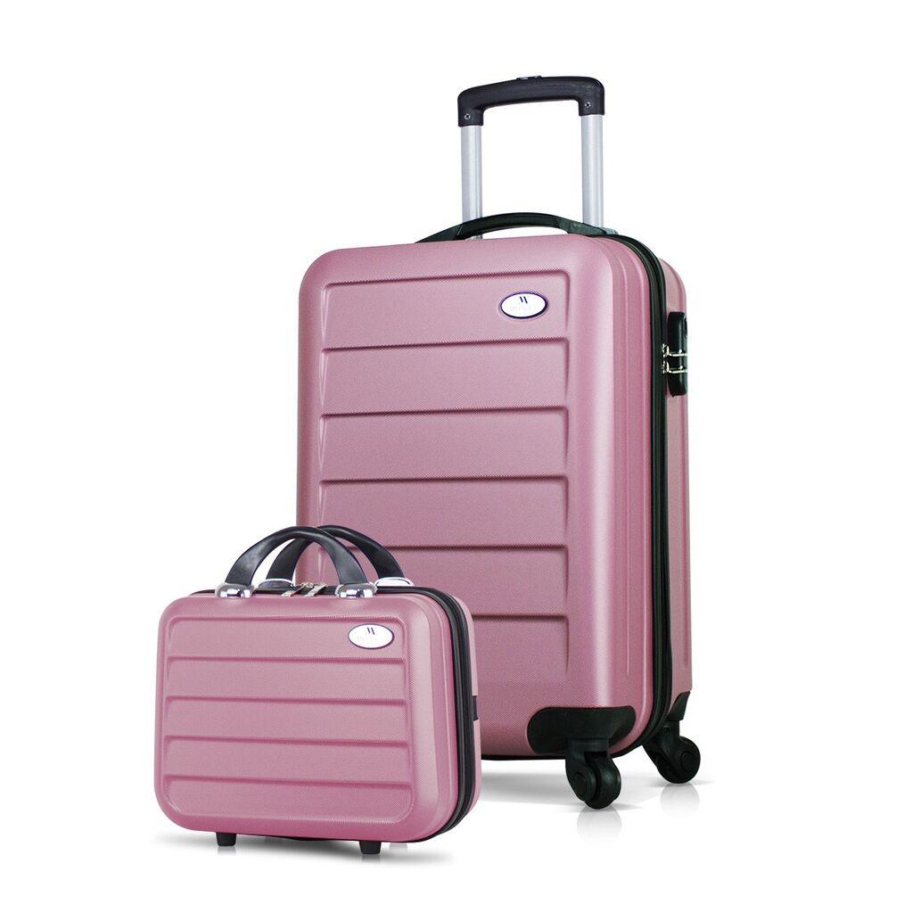 Комплет куфери MyValice 8480, 2 дела, розово злато