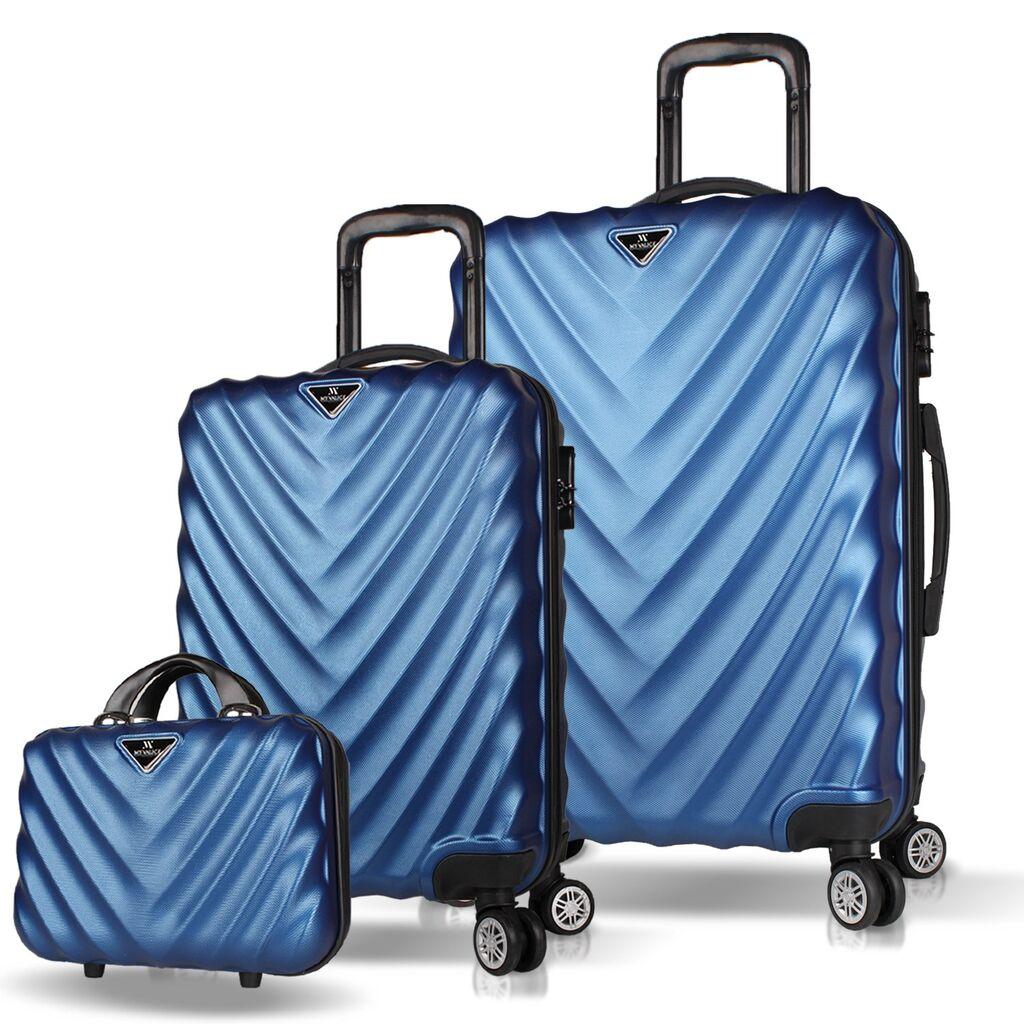 Комплет куфери MyValice 7538, 3 дела, сина