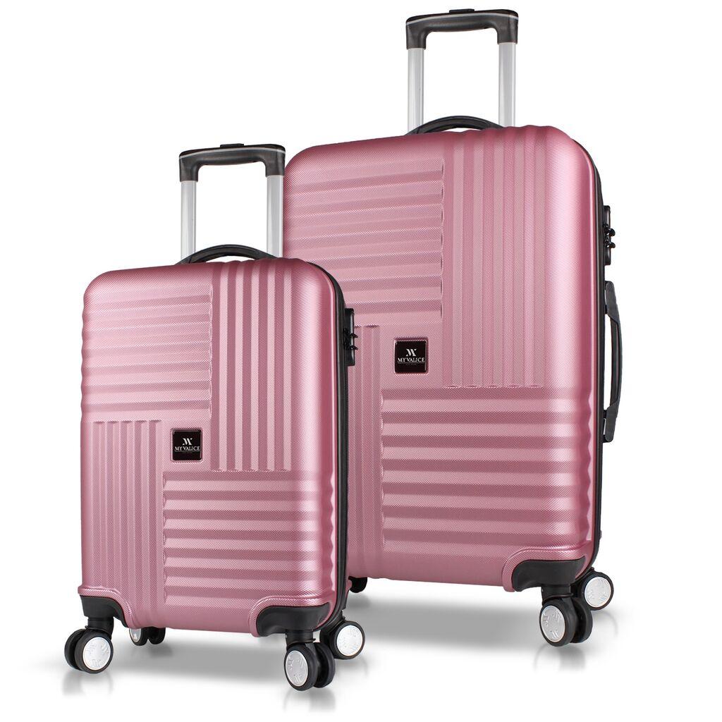 Комплет куфери MyValice 8210, 2 дела, розово злато