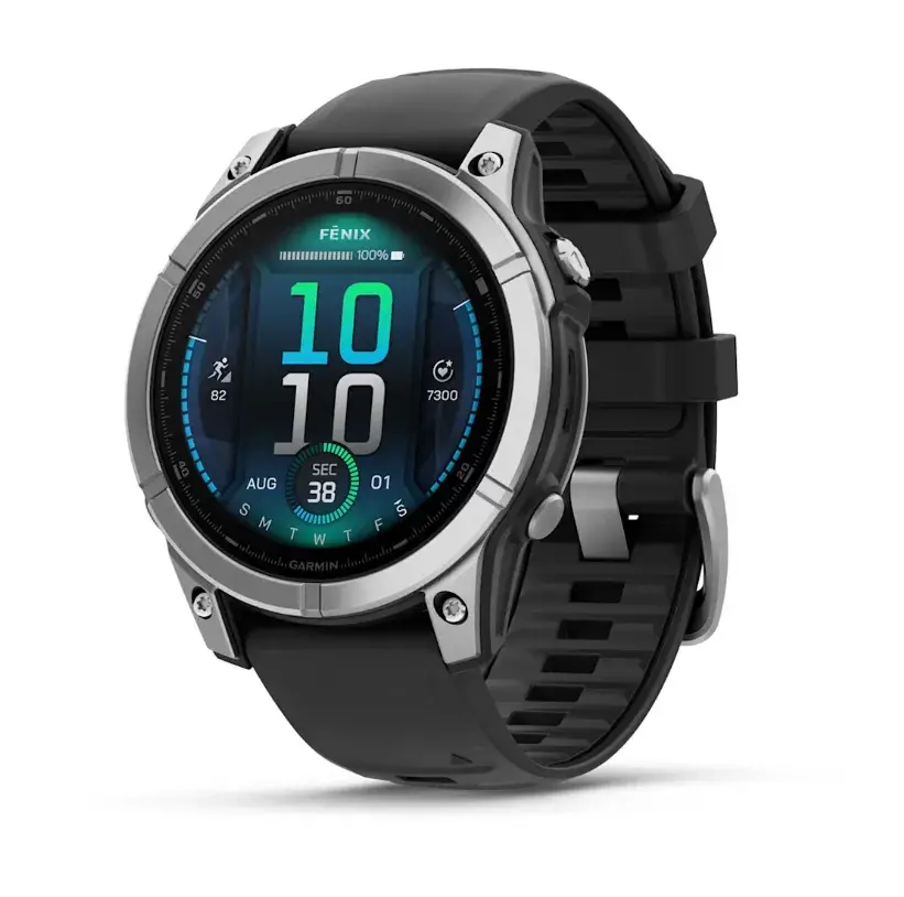 GARMIN Смарт Часовник Fenix E 47mm Stainless steel Black Силиконско ремче