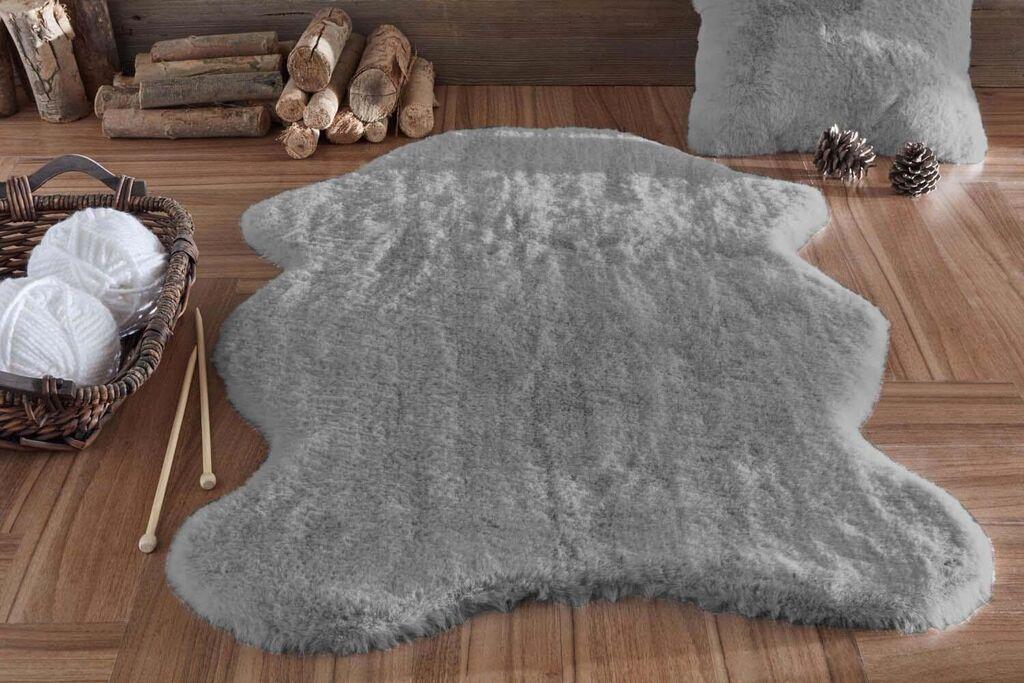 Концепт хипнозен тепих од вештачко крзно, 70 x 100 см, антрацит