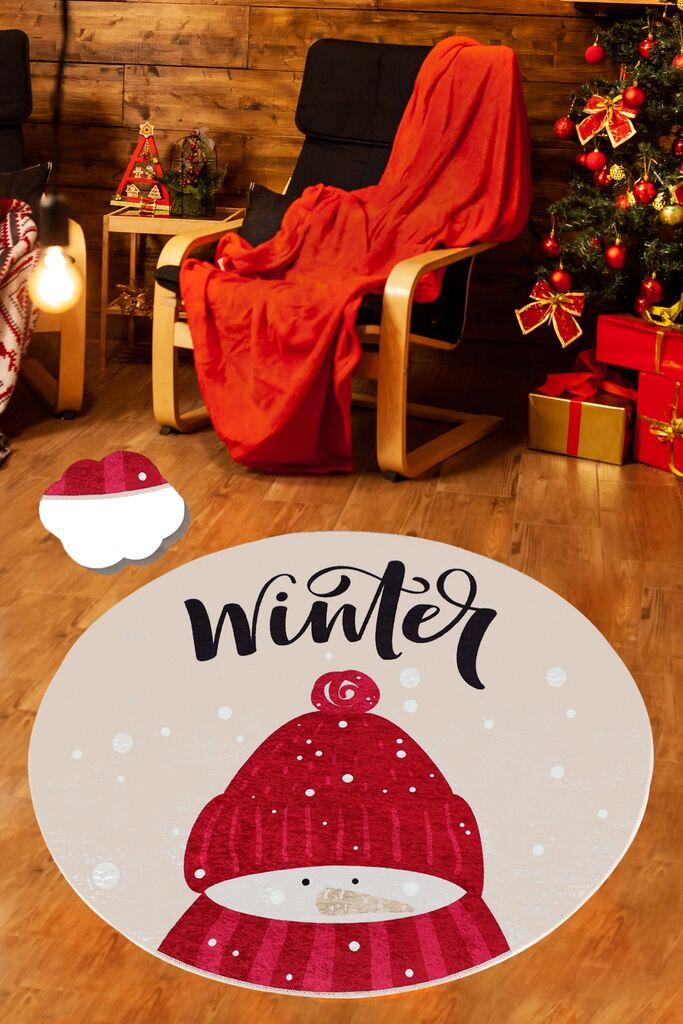 Тепих Conceptum Hypnose Winter Djt Капа, 120cm, Црвен