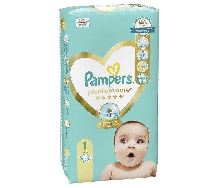 Pampers Premium Care Пелени, Value Pack, големина 1, 50 парчиња