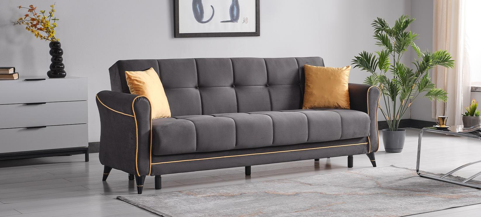 МЕБЕЛ ВИ Тросед викторија сива