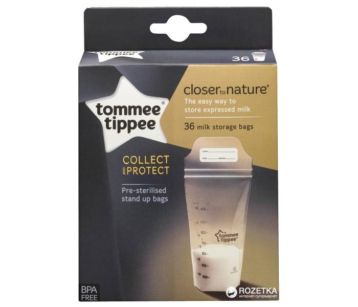 TOMMEE TIPPEE Кеси за чување млеко стерилна кеса , 36 парчиња