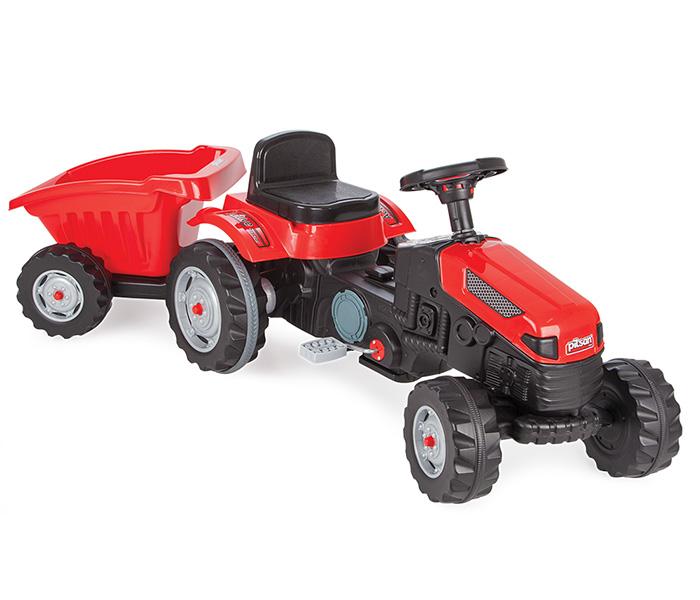 Пилсан трактор играчка со приколка, црна