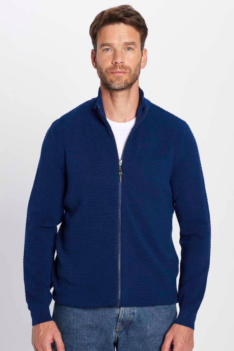 TUDORS Slim Fit Cardigan Navy Blue