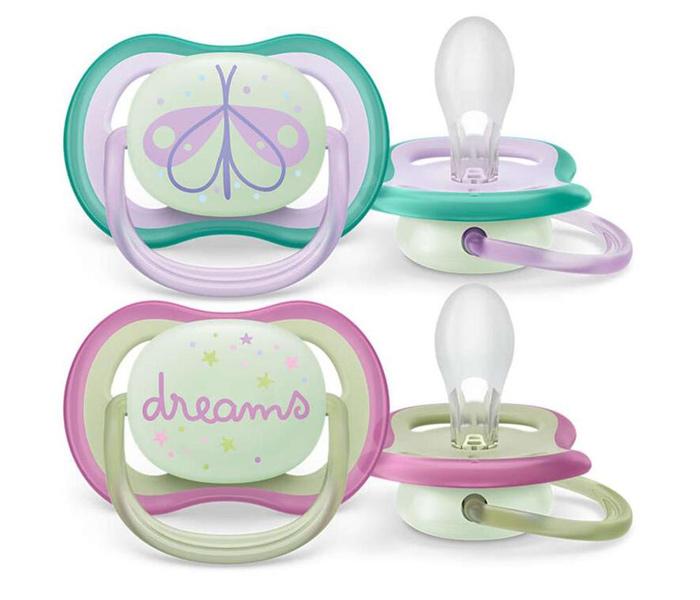 AVENT Цуцла за бебе THR Ultra Air 0-6m 2/1 Butterfly/Dreams