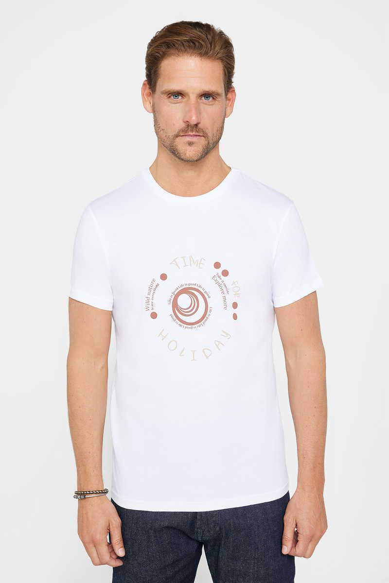 Бела маичка TUDORS Slim Fit