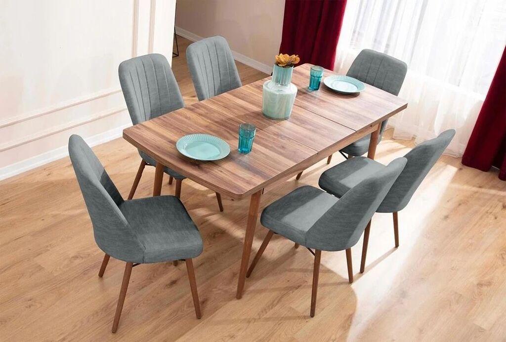 Трпезариска маса и столчиња „Хана Хоум" Лидјана, сива