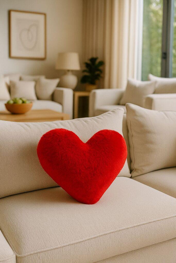 Аберто Дизајн Декоративна перница Срце, 38x33x9 см, црвена
