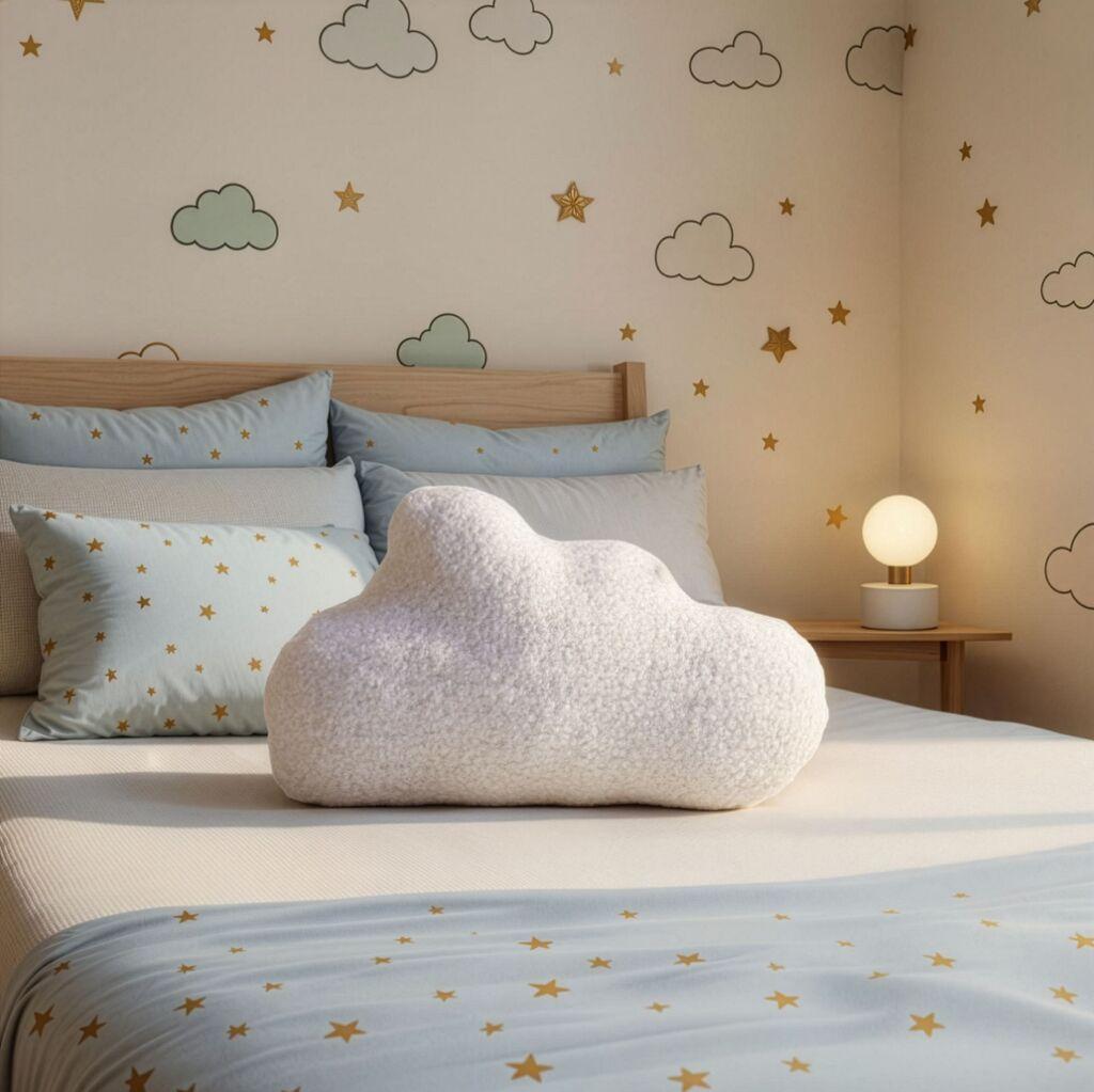 Аберто Дизајн Декоративна перница Облак, 47x27 см, Бела