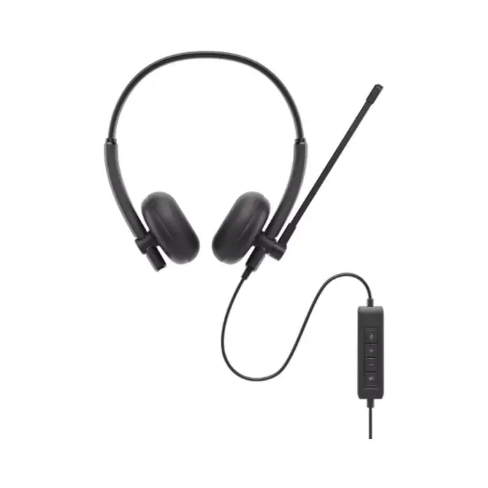 Dell жични слушалки со микрофон WH125, USB, црни