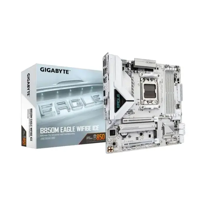 Gigabyte Матична плоча B850M Eagle, AM5, WiFi, Бела