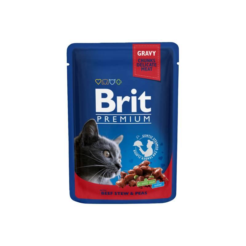 BRIT Премиум-Пауч Говедско и Грашак за маче 100гр.