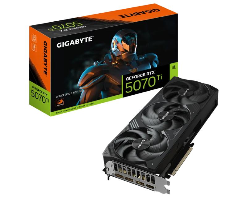 Gigabyte Графичка картичка nVidia GeForce RTX 5070 Ti WINDFORCE SFF16GB 256bit GV-N507TWF3-16GD rev. 1.0