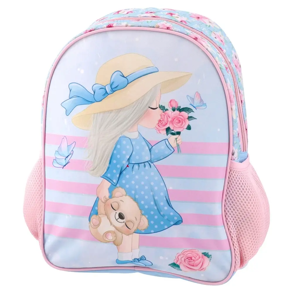 Sazio Neo Предучилишен ранец Lillies Limo, розево-плав