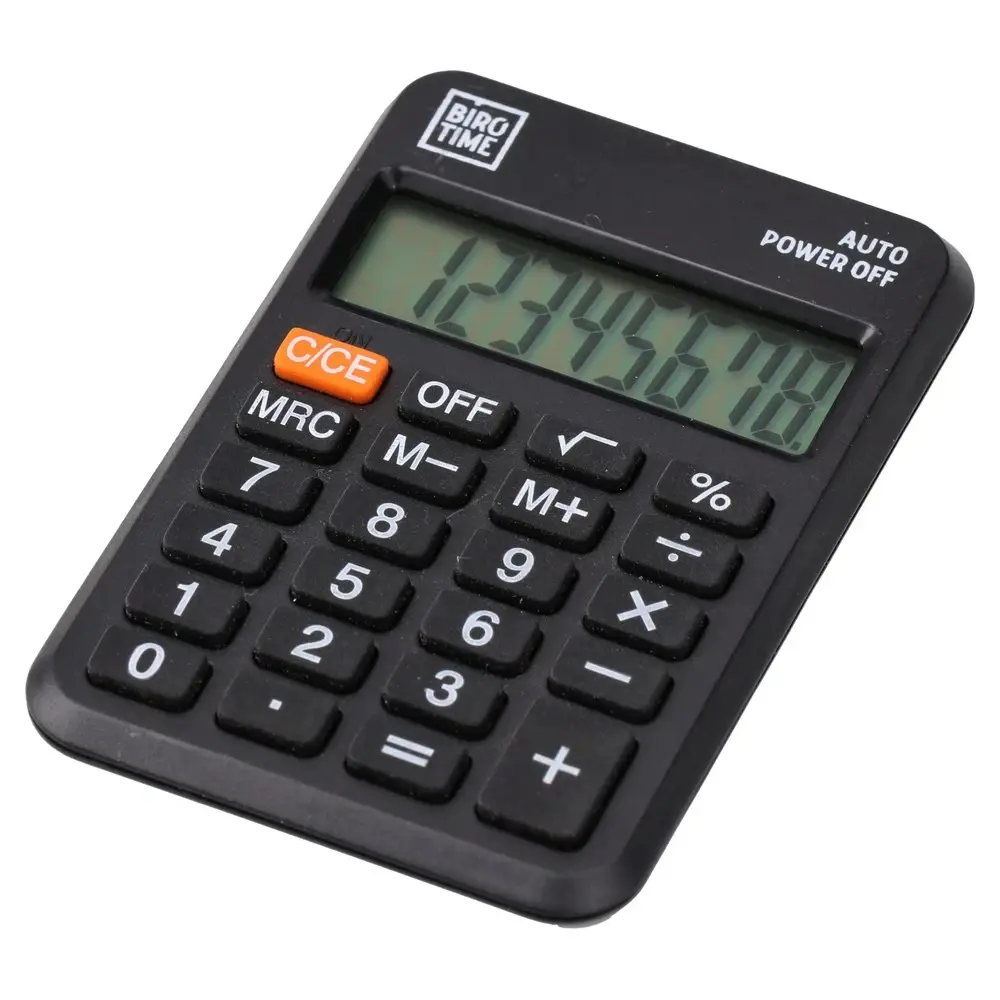 Калкулатор за време Biro, 8 цифри, црн