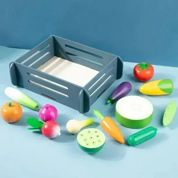 Kinderlino Дрвен сет овошје и зеленчук