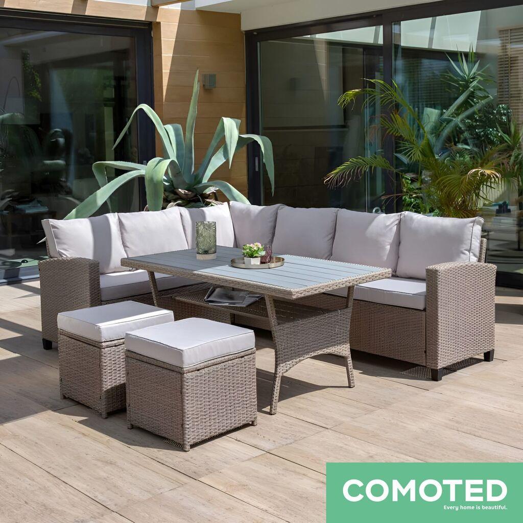 COMOTED Градинарски сет ГЕ дизајн со две табуретки + висока маса