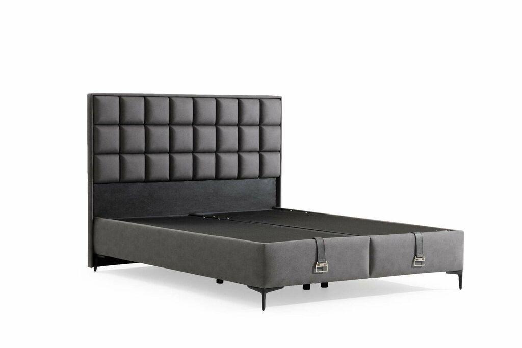 Hanah Home подлога за кревет со наслон Abella, 140x121x200 см, сива