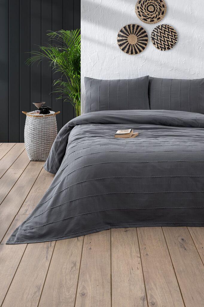 Комплет постелнина L'essentiel Maison, бисерна, 210x220 см, антрацит